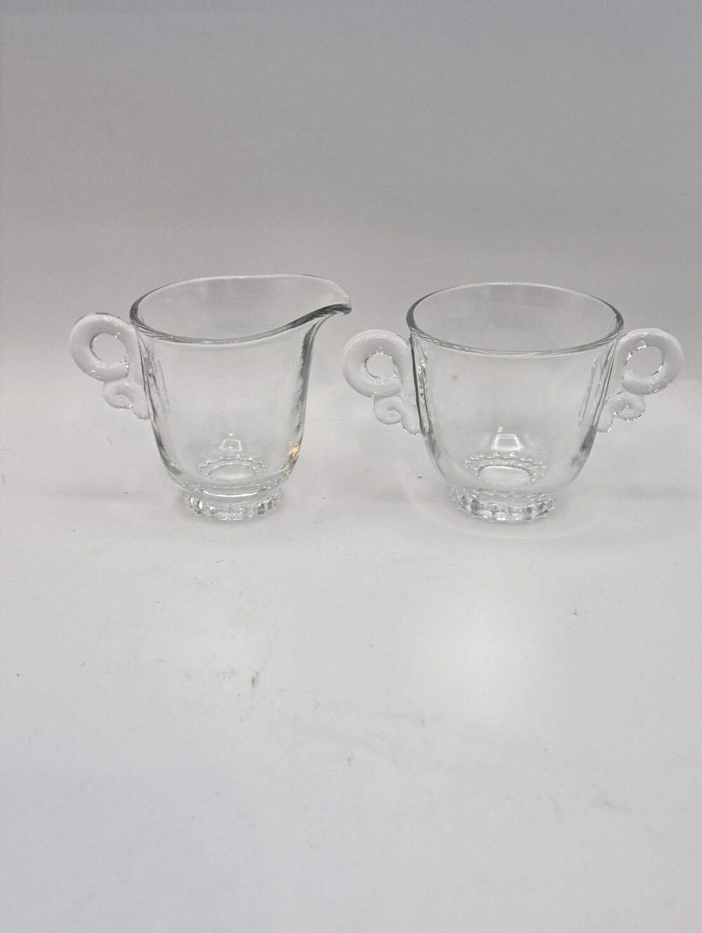 Heisey Lariat Footed Cream and Open Sugar Set